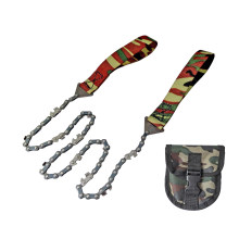 Camuflagem sobrevivência bolso mão motosserra com bolsa